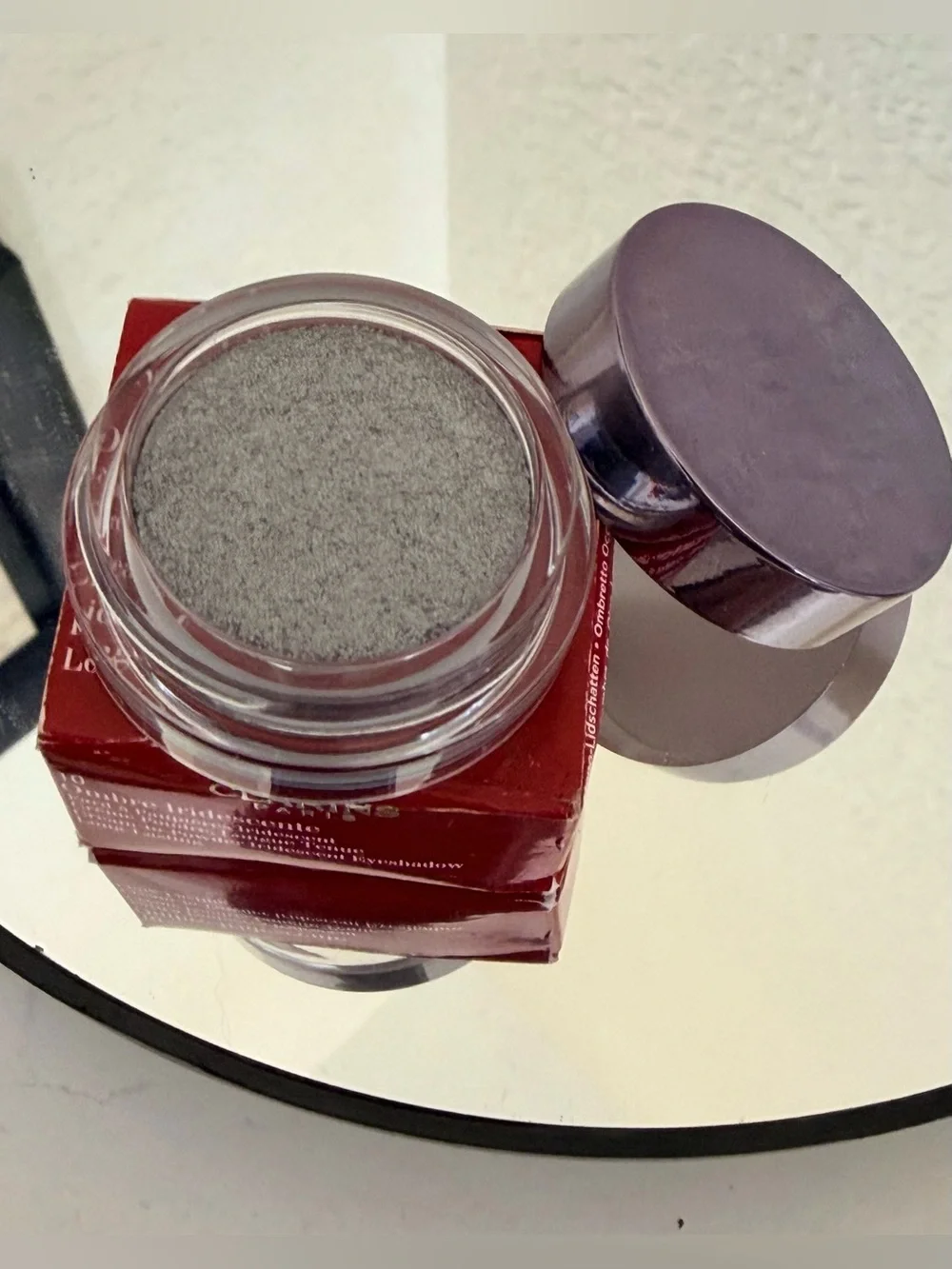 Clarins Ombre Iridescente Cream-to-Powder Eyeshadow Shade 10 Silver Grey